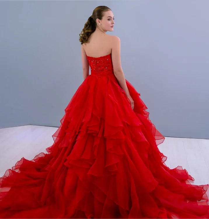 Elena Reynoso Vestido de 15 años rojo